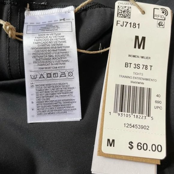 NWT Adidas Womens Training 7/8 High Rise Tight Black Medium - Picture 4 of 4